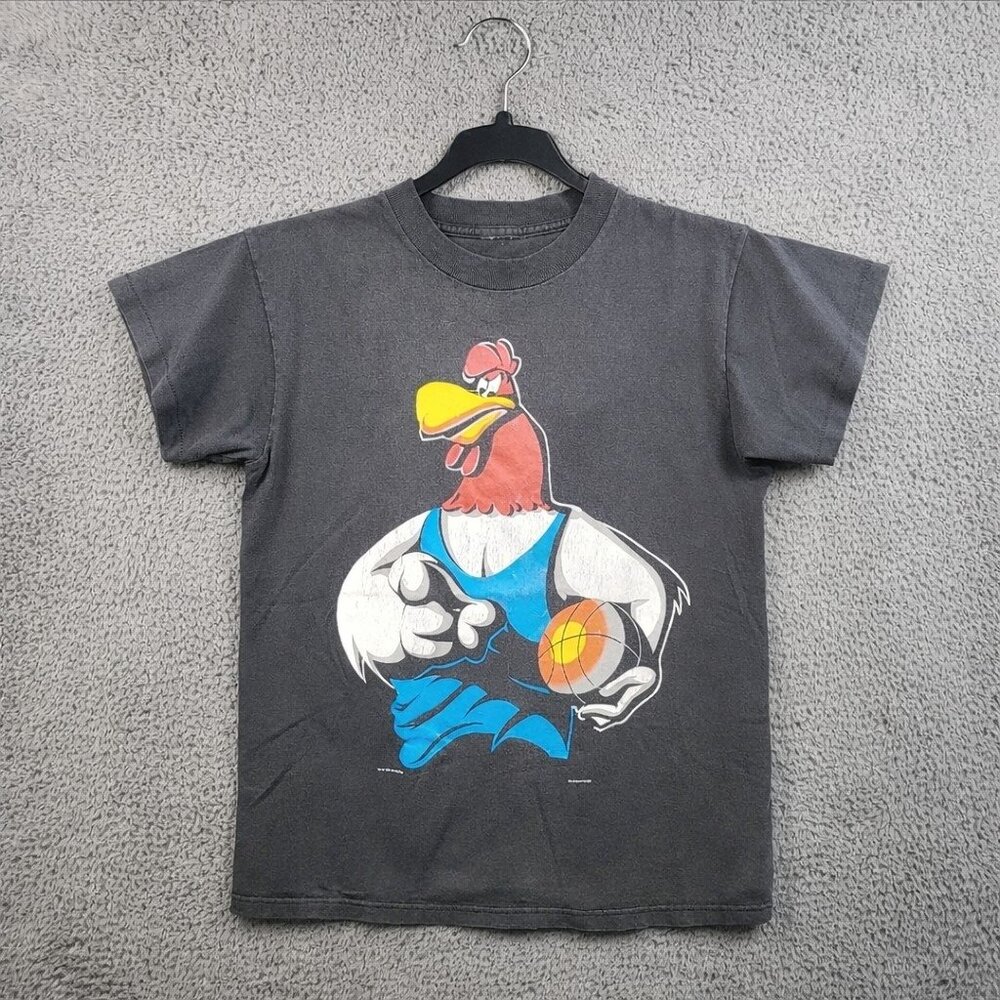 Vintage 90's Looney Tunes Foghorn Leghorn Basketball Shirt Mens Small 1994 Faded